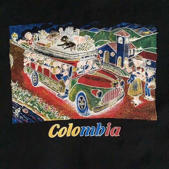 Columbia Poncho with nice print of bus - Picture 10 of 10